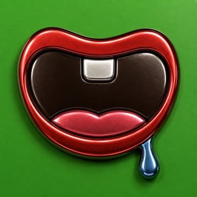 $MOUTH — a glossy chrome mouth, drooling